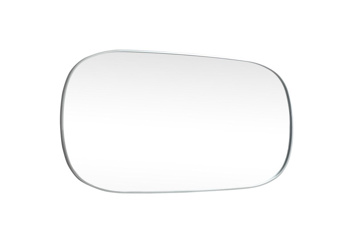 Metal Frame Oval Mirror 30X60 Inch In Silver