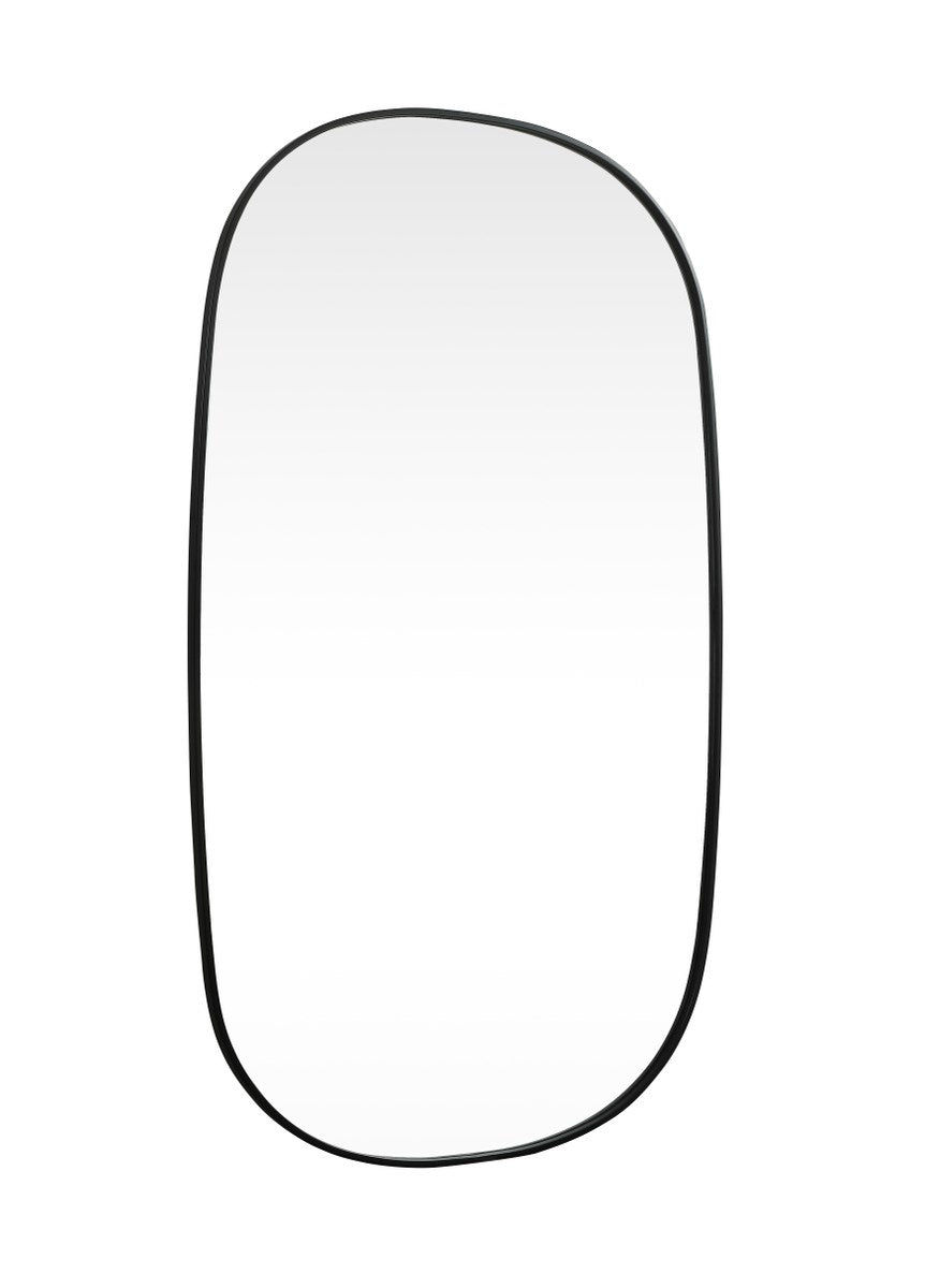 Metal Frame Oval Mirror 36X60 Inch In Black