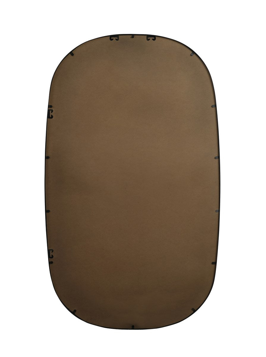 Metal Frame Oval Mirror 36X60 Inch In Black