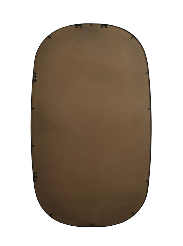 Metal Frame Oval Mirror 36X60 Inch In Black