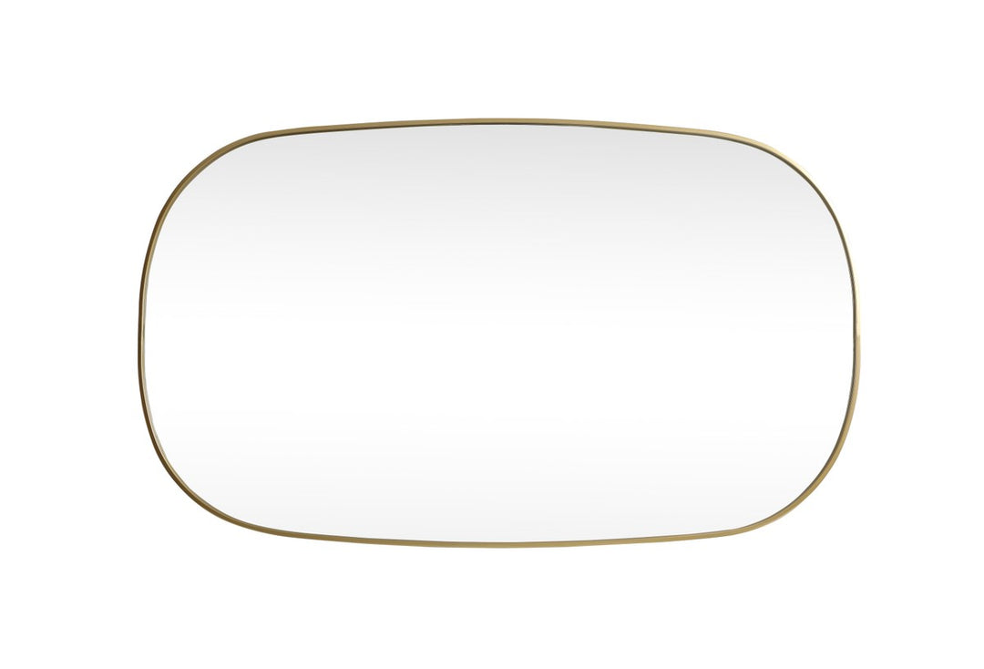 Metal Frame Oval Mirror 36X60 Inch In Brass