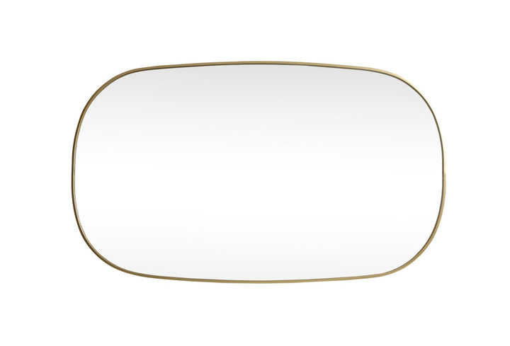 Metal Frame Oval Mirror 36X60 Inch In Brass