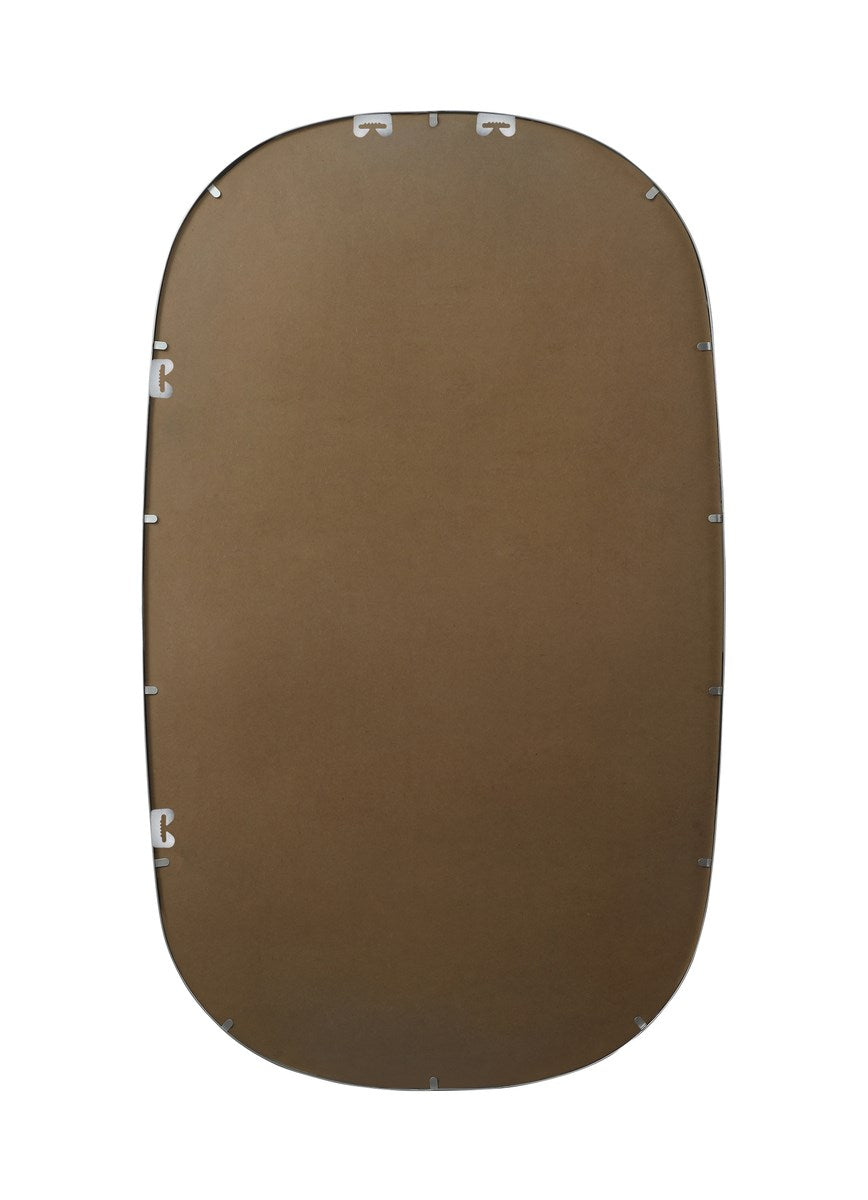 Metal Frame Oval Mirror 36X60 Inch In Silver