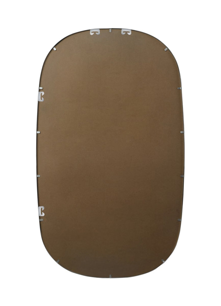 Metal Frame Oval Mirror 36X60 Inch In Silver