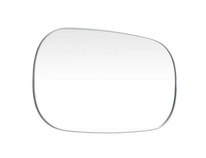 Metal Frame Oval Mirror 36X60 Inch In Silver