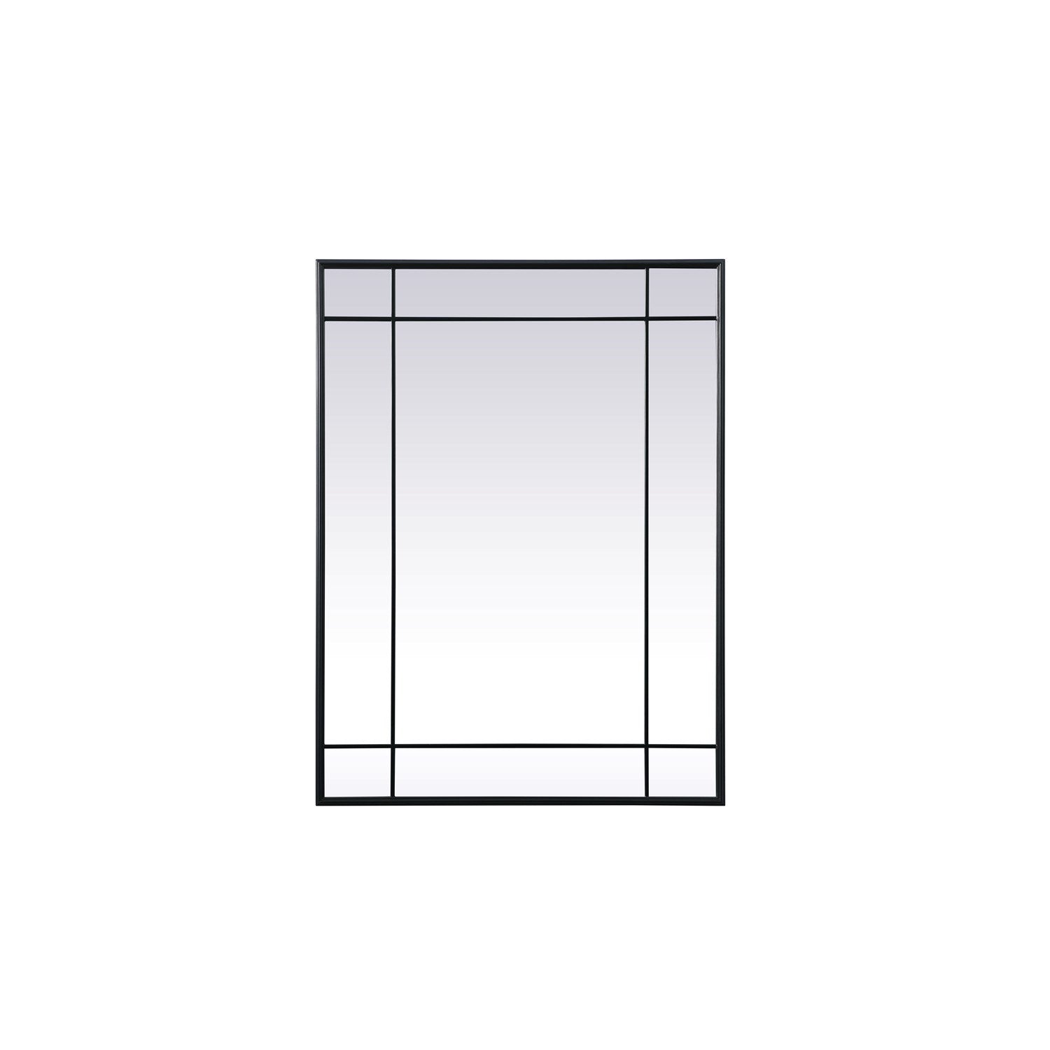 French Panel Wall Mirror 30X40 Inch In Black by Elegant Decor