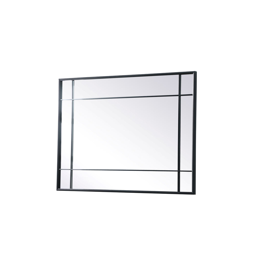French Panel Wall Mirror 30X40 Inch In Black
