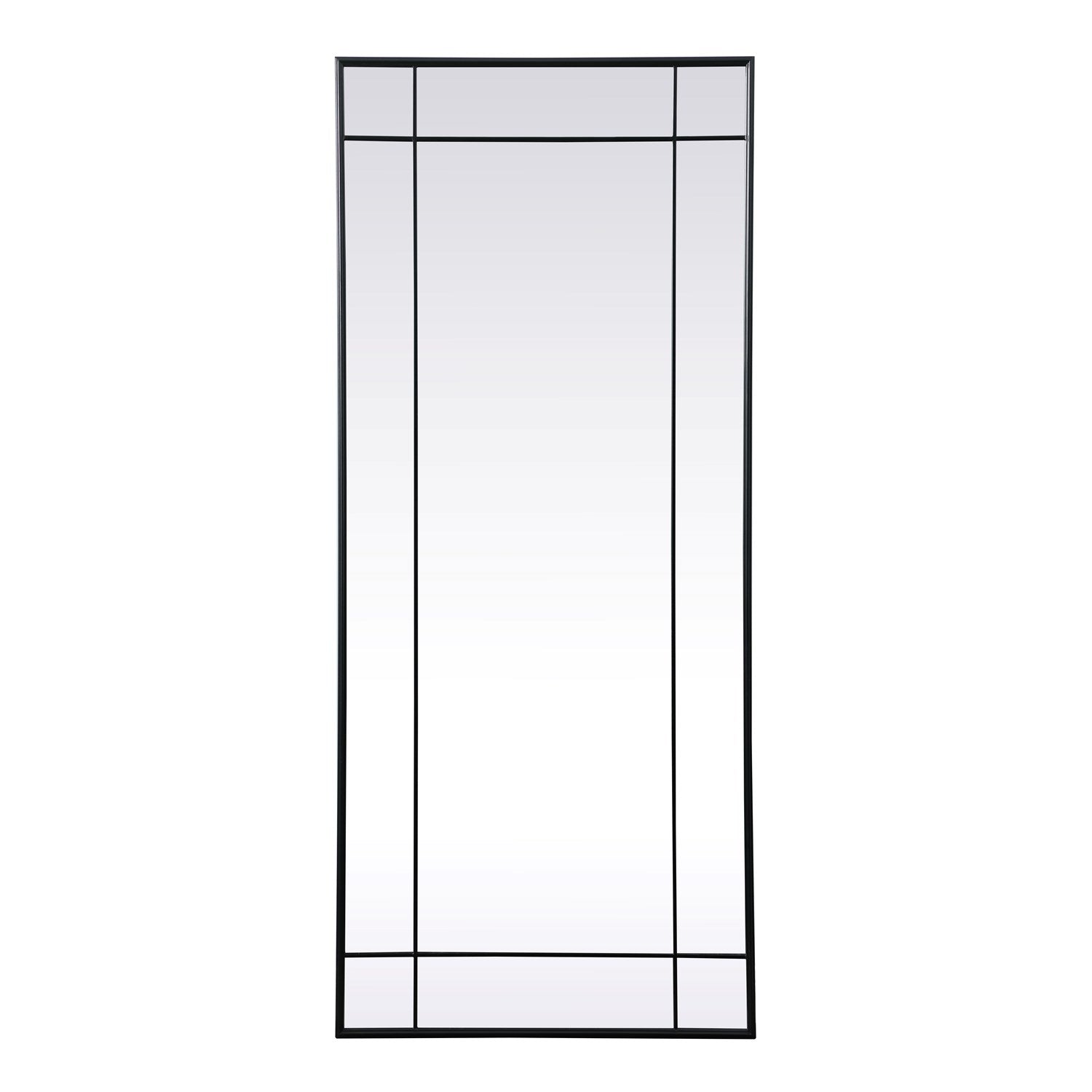 French Panel Full Length Mirror 30X70 Inch In Black by Elegant Decor