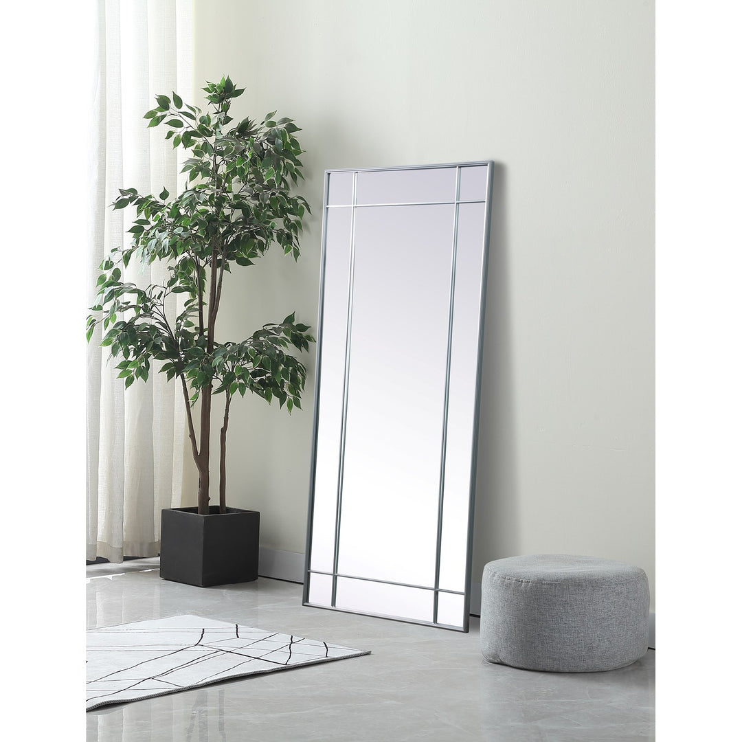 French Panel Full Length Mirror 30X70 Inch In Silver