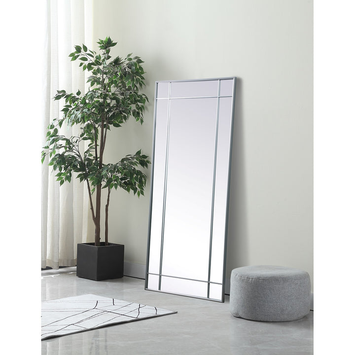 French Panel Full Length Mirror 30X70 Inch In Silver