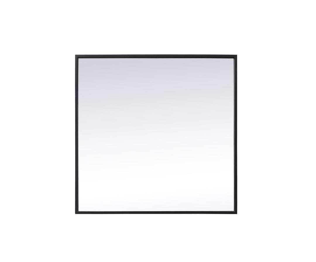Metal Frame Square Mirror 24 Inch In Black by Elegant Decor