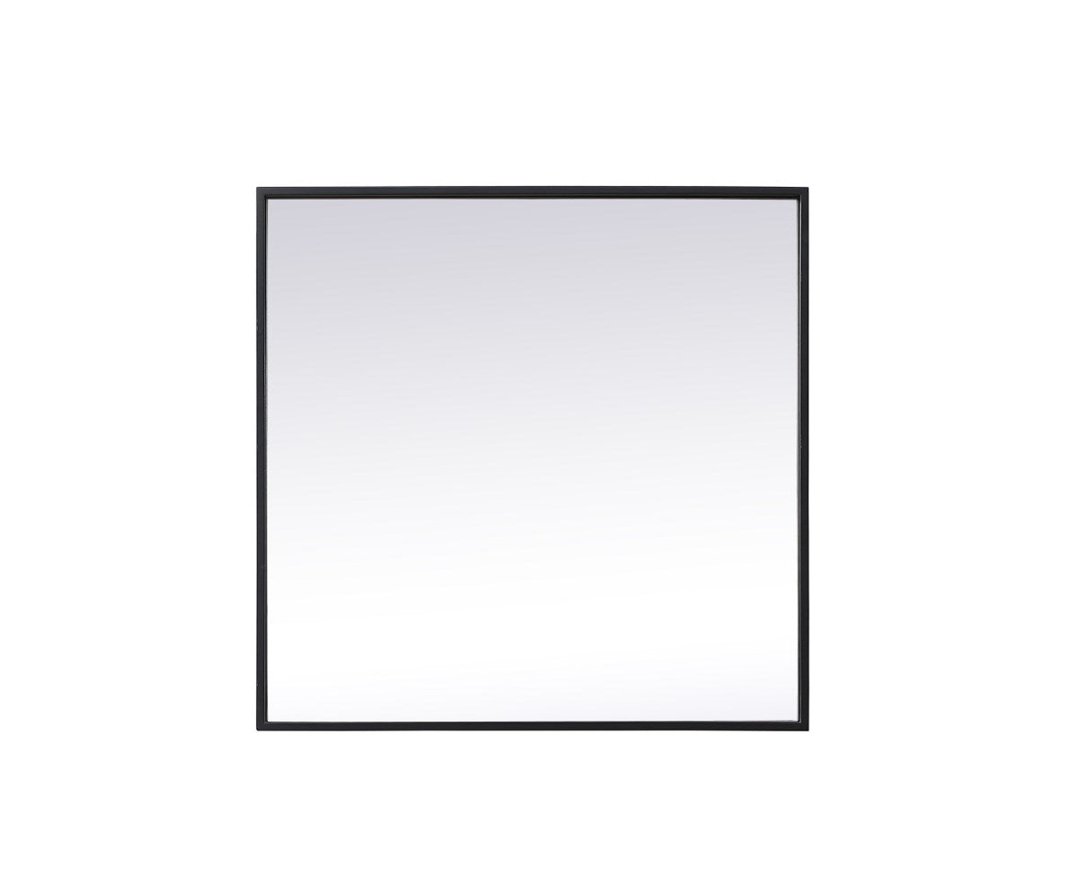 Metal Frame Square Mirror 24 Inch In Black by Elegant Decor