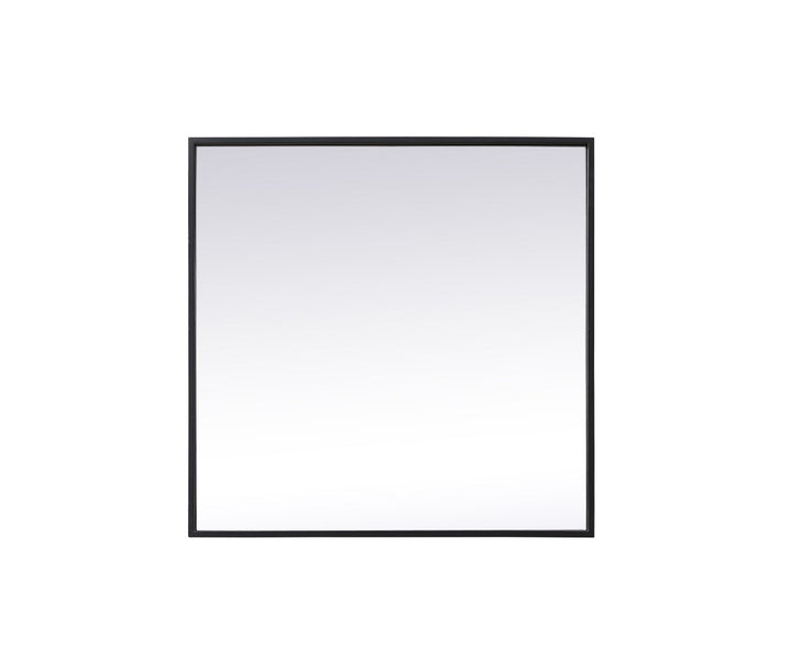 Metal Frame Square Mirror 24 Inch In Black by Elegant Decor