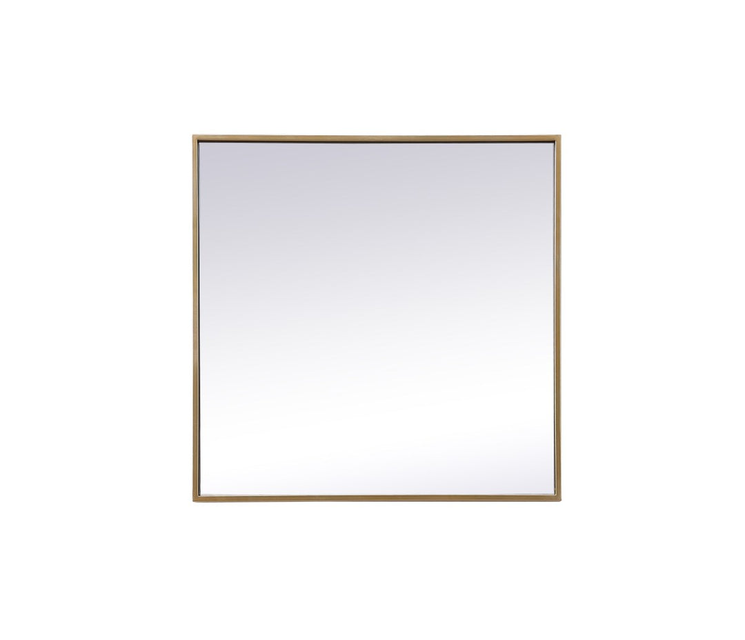 Metal Frame Square Mirror 24 Inch In Brass by Elegant Decor
