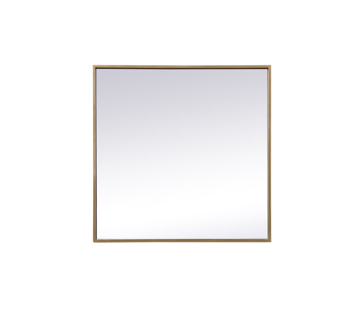 Metal Frame Square Mirror 24 Inch In Brass by Elegant Decor