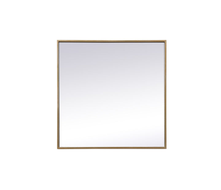 Metal Frame Square Mirror 24 Inch In Brass by Elegant Decor