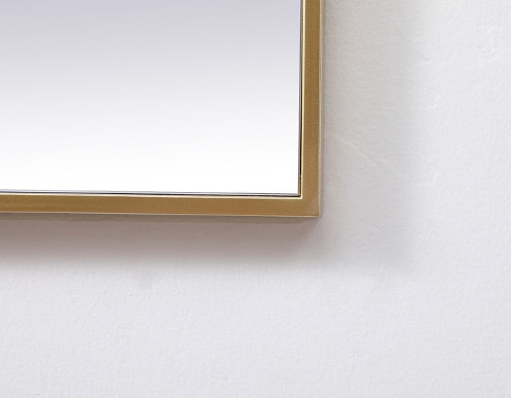 Metal Frame Square Mirror 24 Inch In Brass