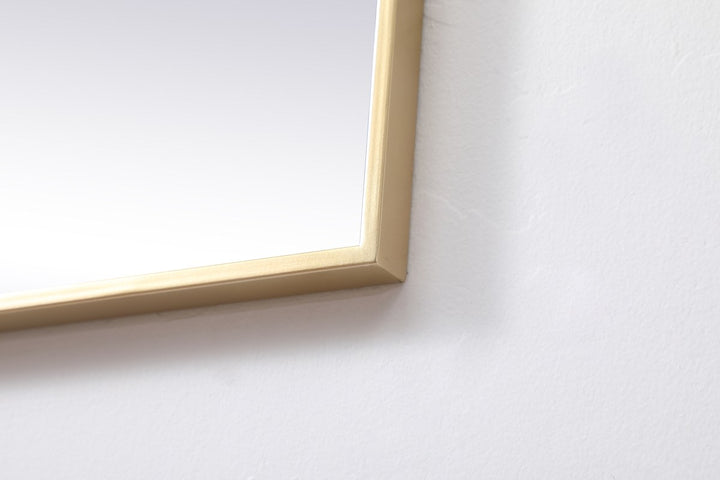Metal Frame Square Mirror 24 Inch In Brass