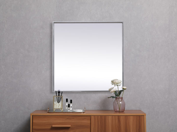 Metal Frame Square Mirror 24 Inch In Silver