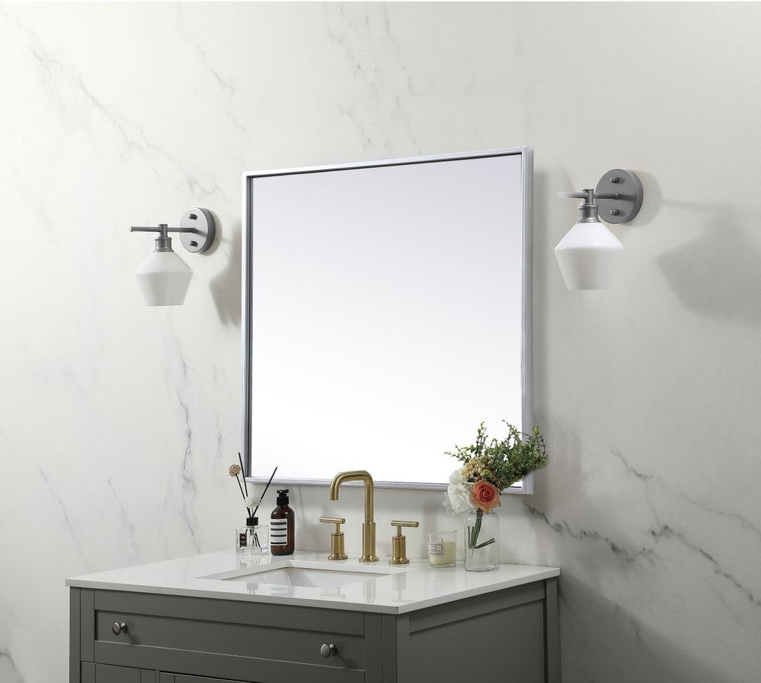 Metal Frame Square Mirror 24 Inch In Silver