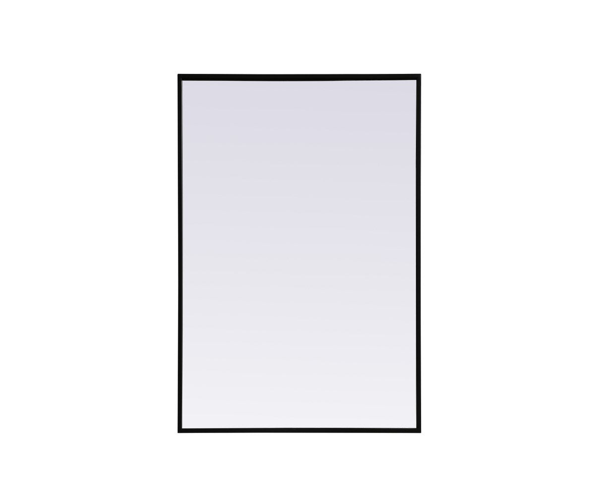Metal Frame Rectangle Mirror 24X36 Inch In Black by Elegant Decor