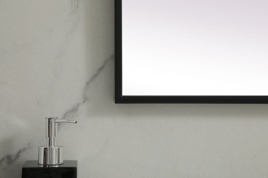 Metal Frame Rectangle Mirror 24X36 Inch In Black