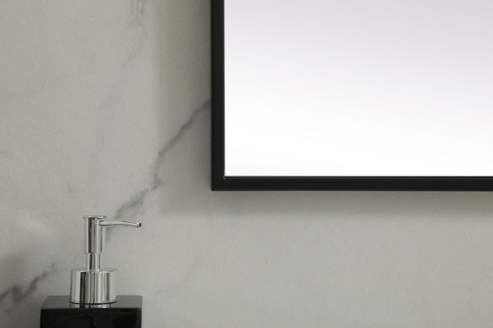 Metal Frame Rectangle Mirror 24X36 Inch In Black