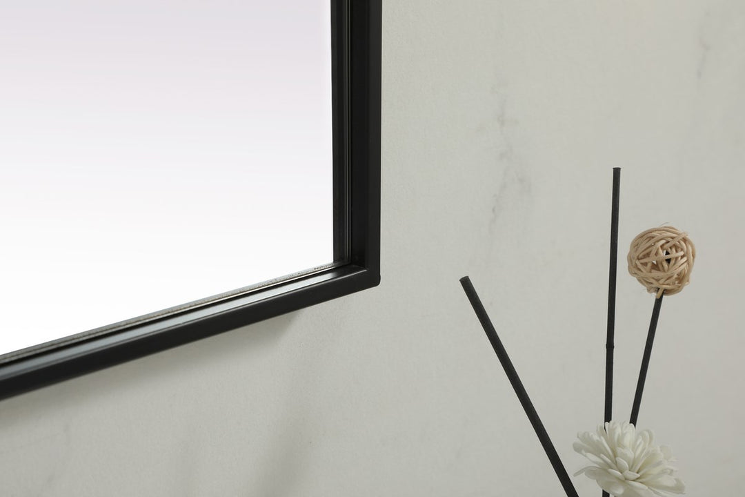 Metal Frame Rectangle Mirror 24X36 Inch In Black
