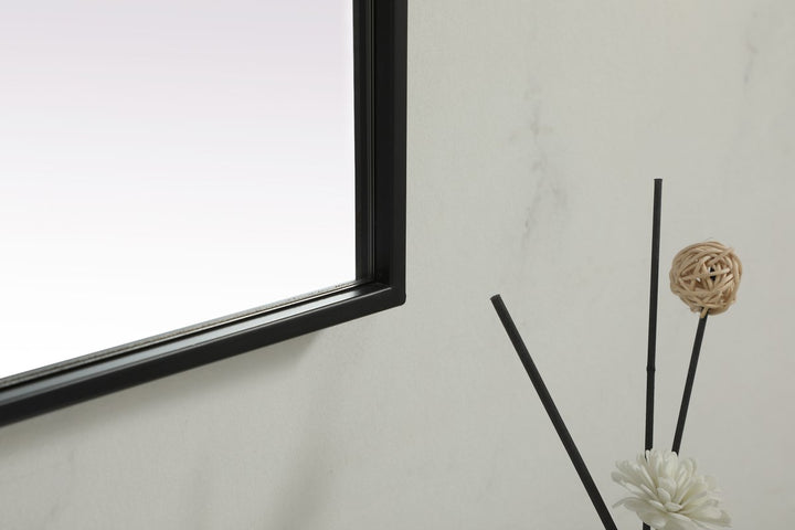 Metal Frame Rectangle Mirror 24X36 Inch In Black