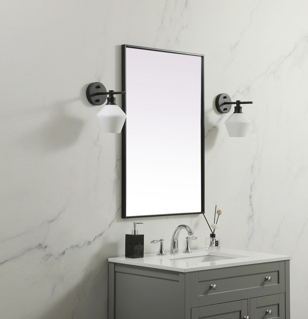 Metal Frame Rectangle Mirror 24X36 Inch In Black