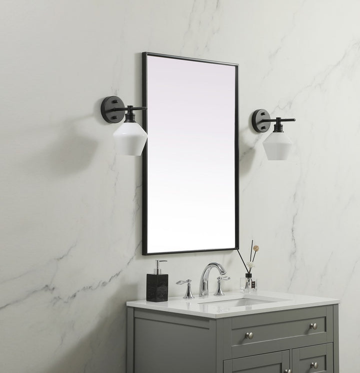 Metal Frame Rectangle Mirror 24X36 Inch In Black