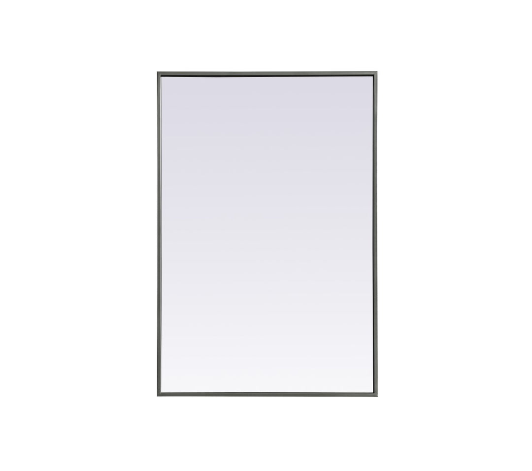 Metal Frame Rectangle Mirror 24X36 Inch In Silver by Elegant Decor