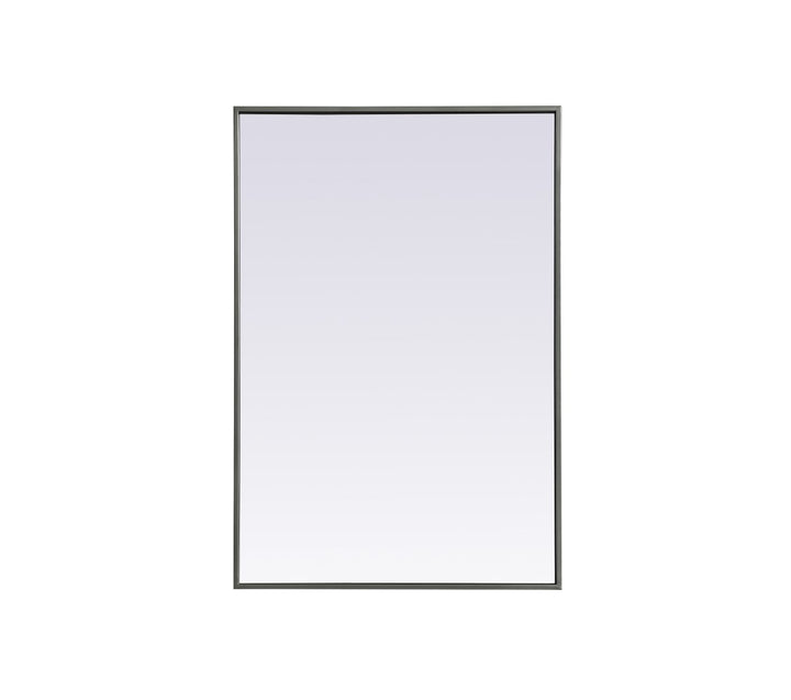 Metal Frame Rectangle Mirror 24X36 Inch In Silver by Elegant Decor