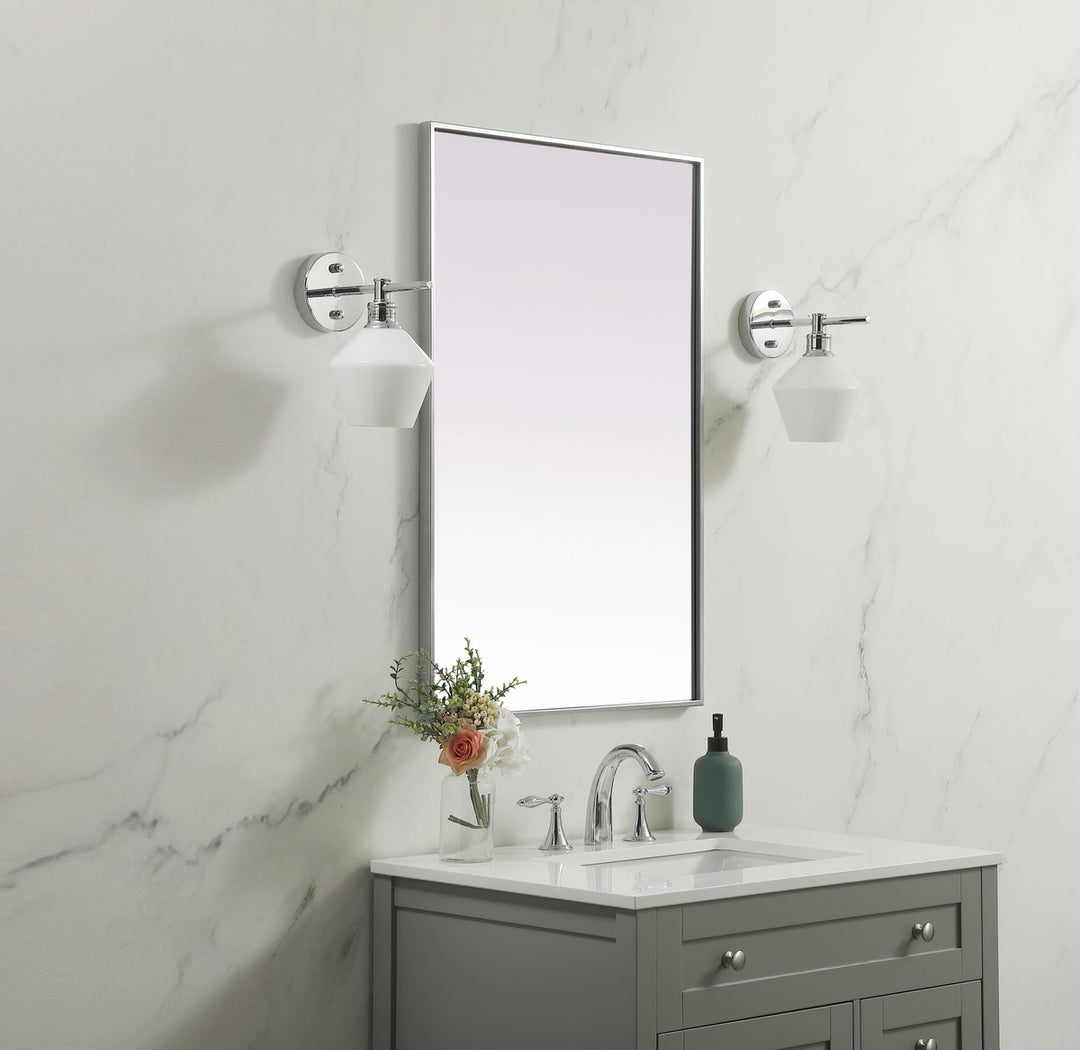 Metal Frame Rectangle Mirror 24X36 Inch In Silver
