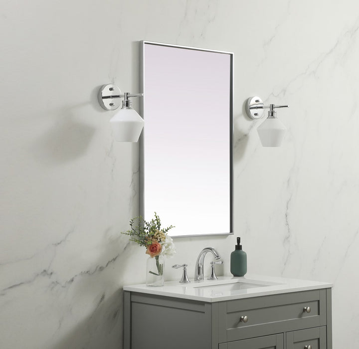 Metal Frame Rectangle Mirror 24X36 Inch In Silver