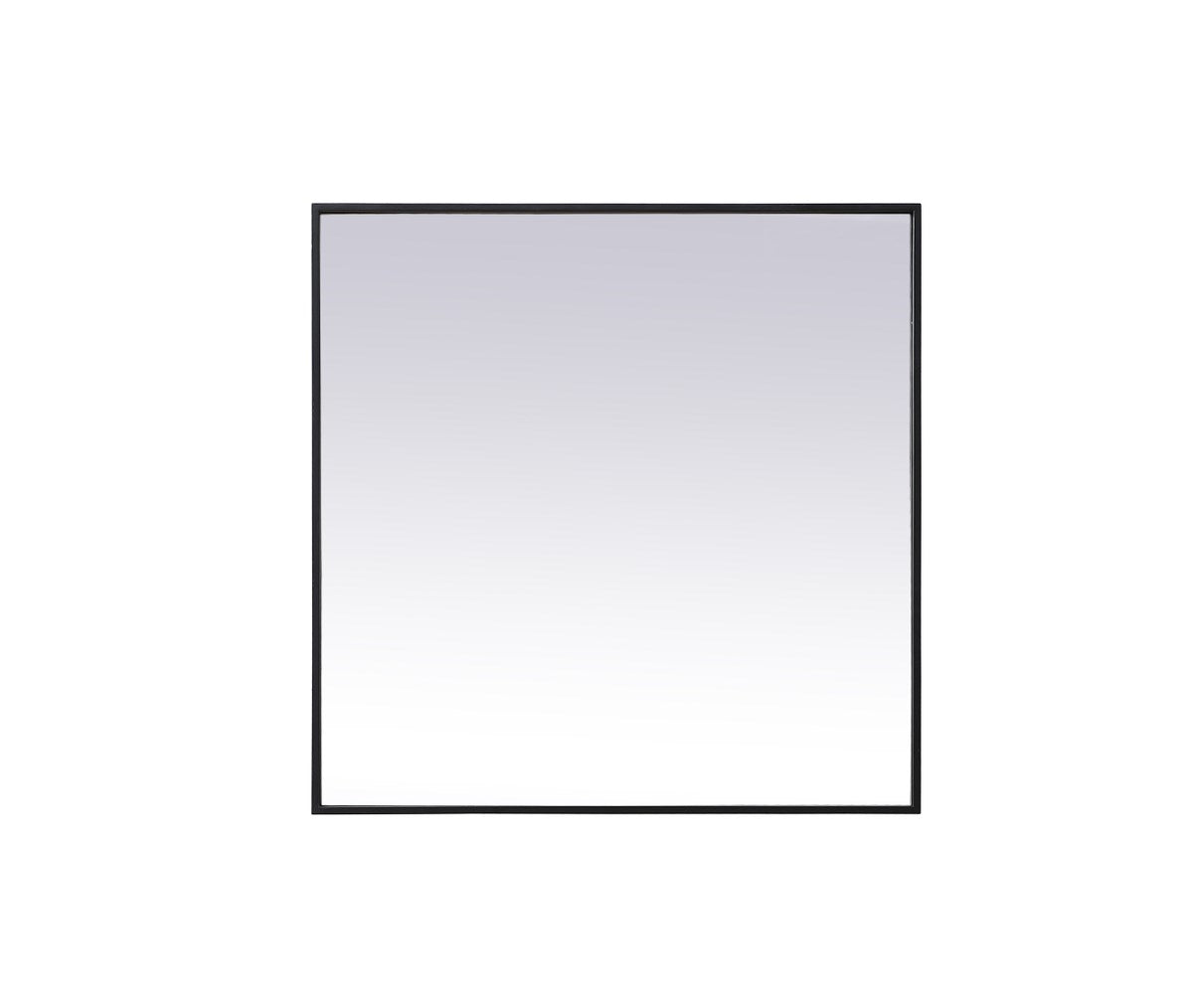 Metal Frame Square Mirror 30 Inch In Black by Elegant Decor