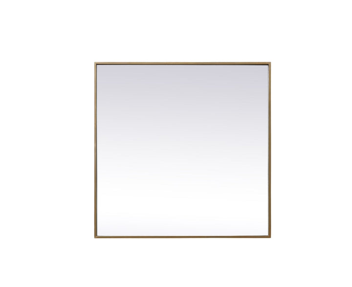 Metal Frame Square Mirror 30 Inch In Brass by Elegant Decor