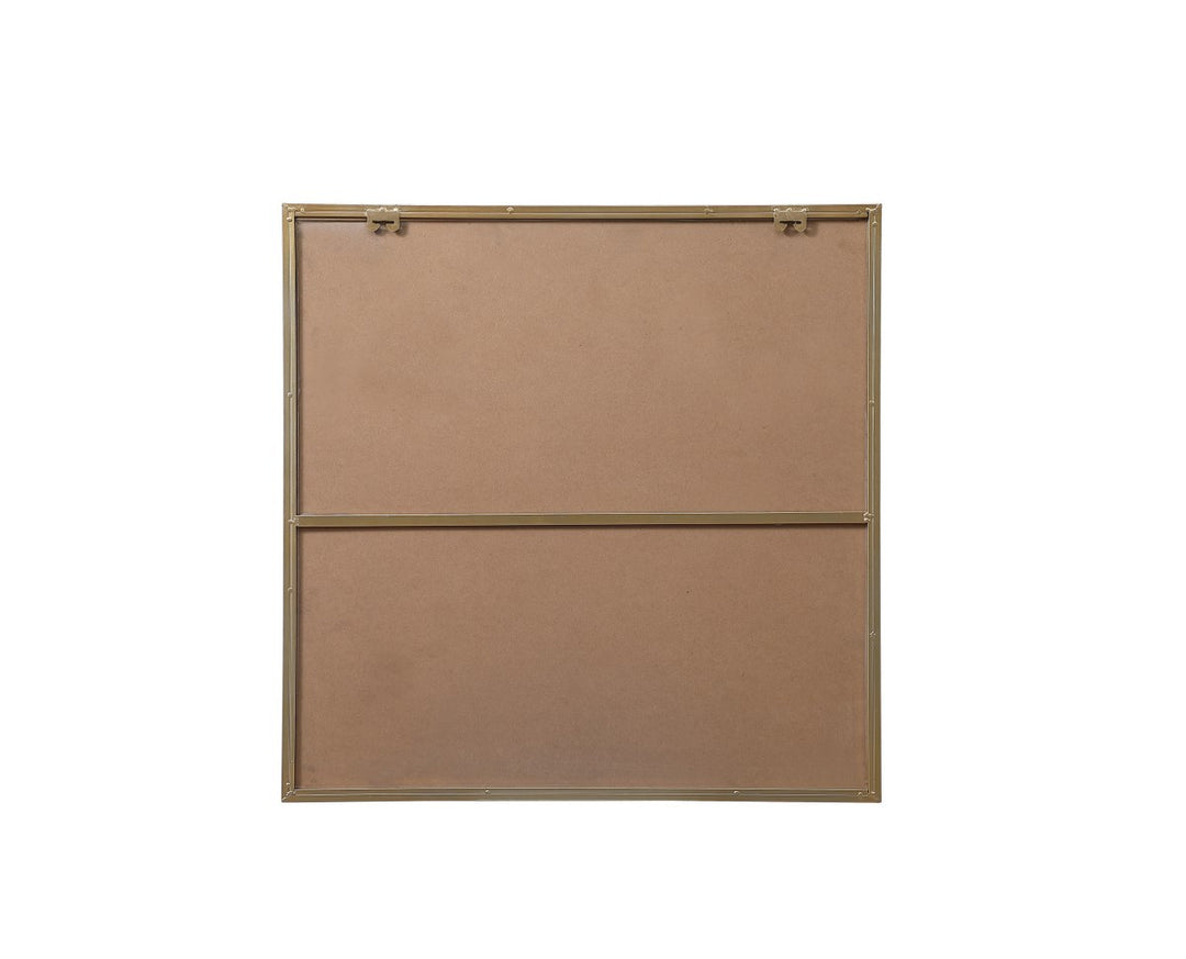 Metal Frame Square Mirror 30 Inch In Brass