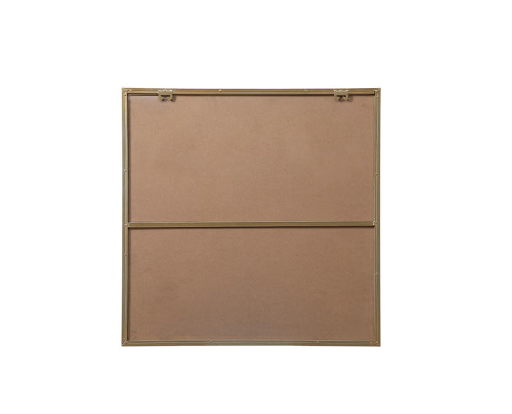 Metal Frame Square Mirror 30 Inch In Brass