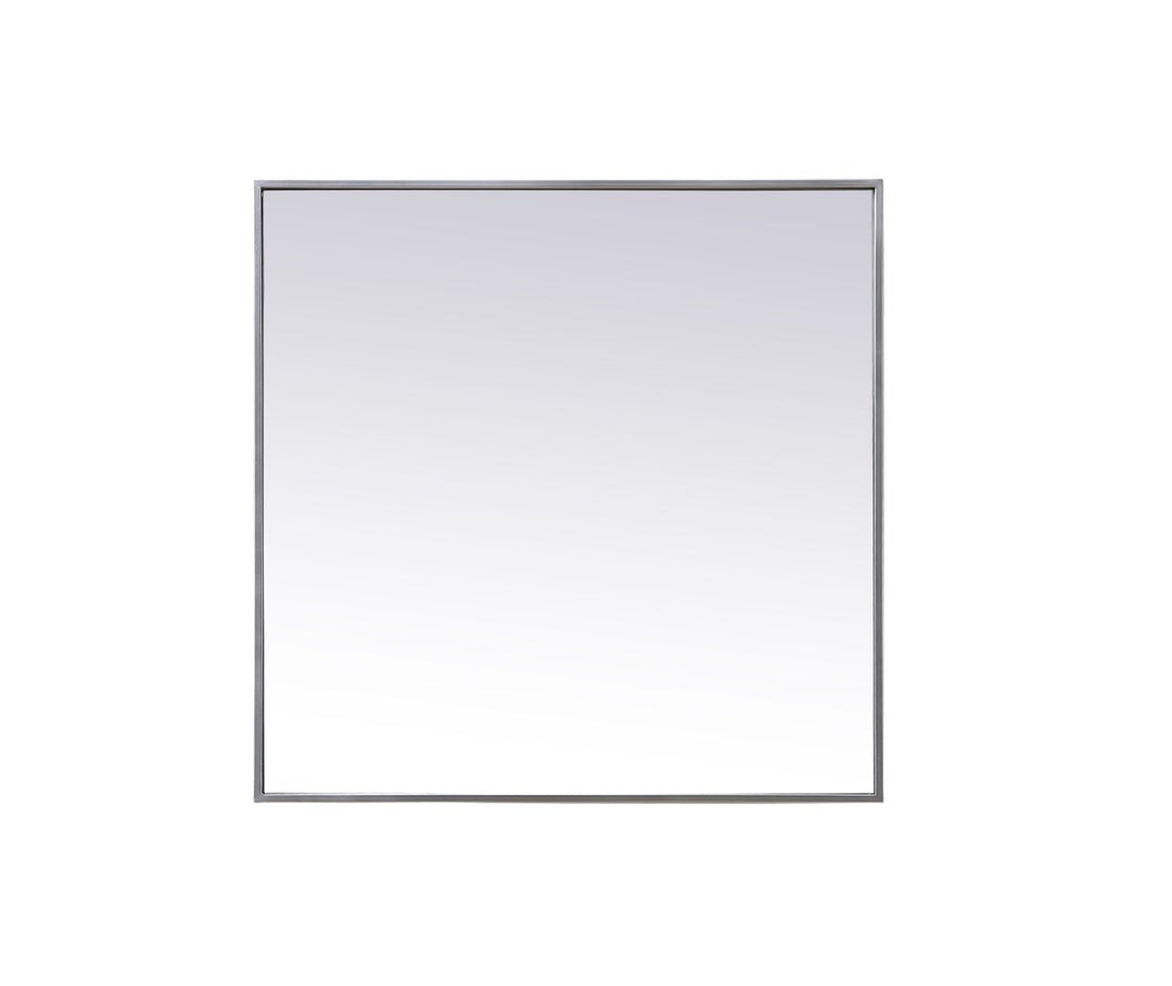 Metal Frame Square Mirror 30 Inch In Silver by Elegant Decor