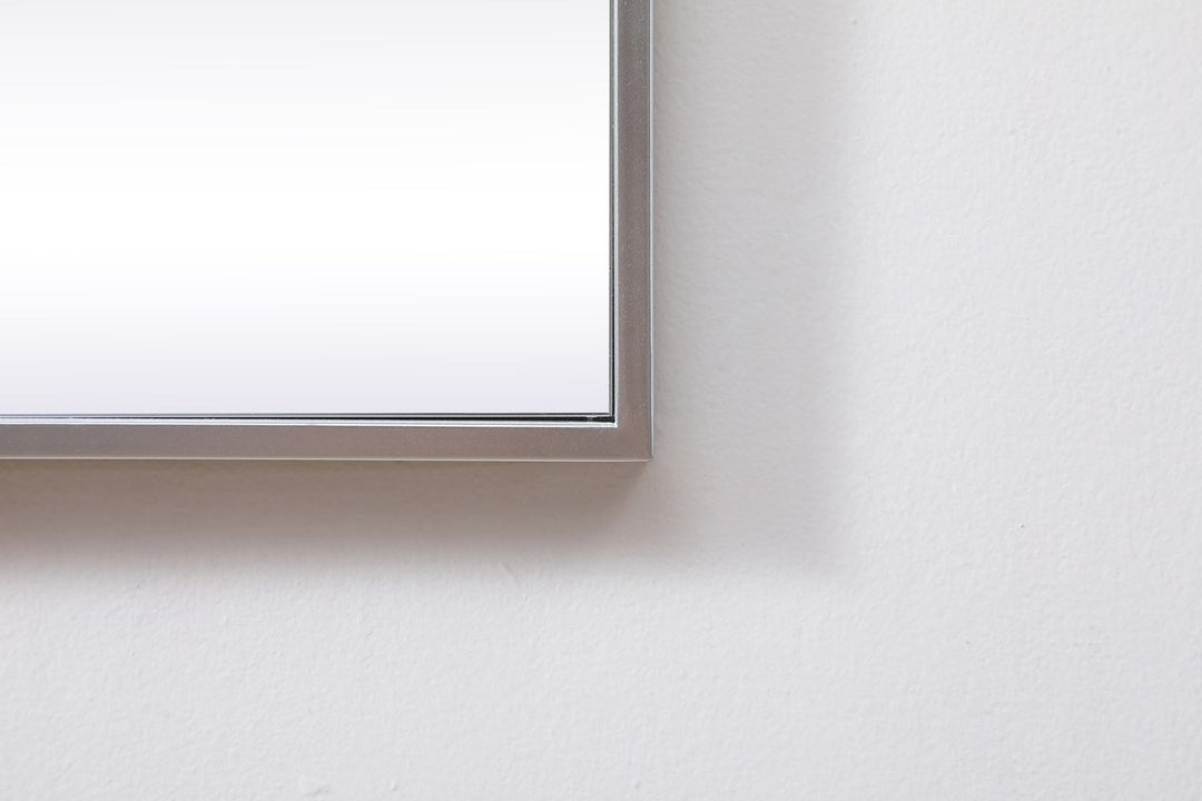 Metal Frame Square Mirror 30 Inch In Silver