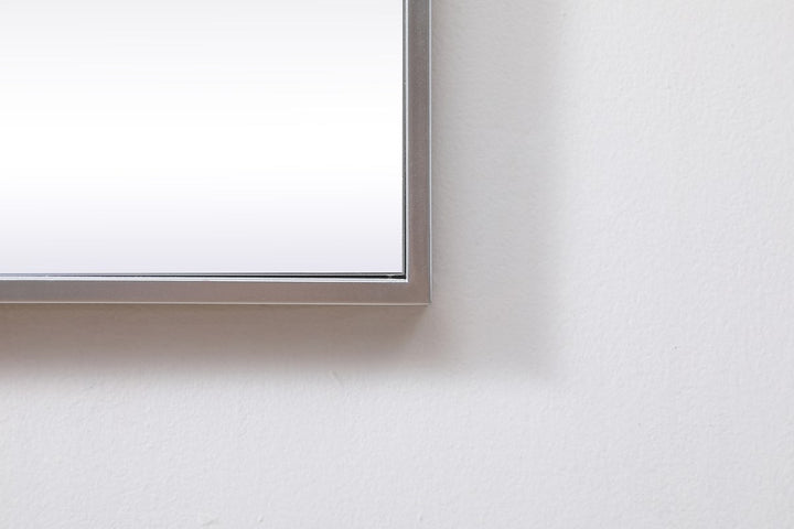 Metal Frame Square Mirror 30 Inch In Silver