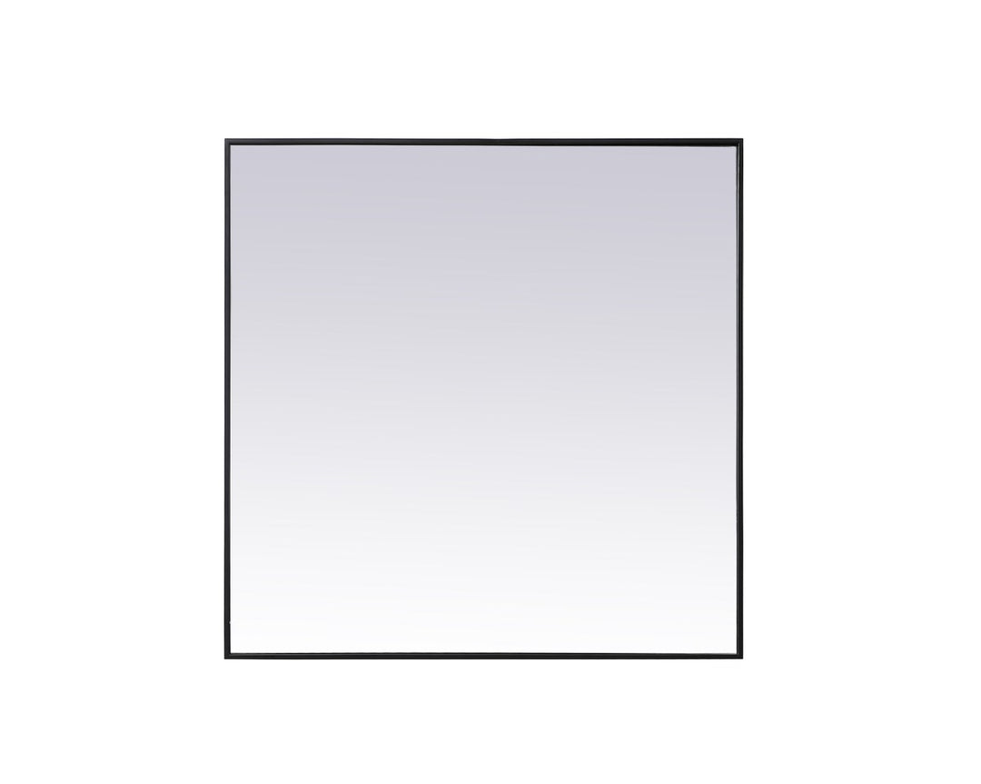 Metal Frame Square Mirror 42 Inch In Black by Elegant Decor