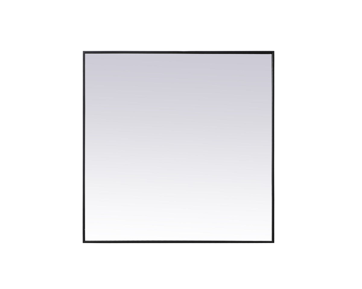Metal Frame Square Mirror 42 Inch In Black by Elegant Decor