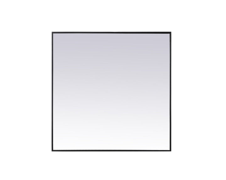 Metal Frame Square Mirror 42 Inch In Black by Elegant Decor