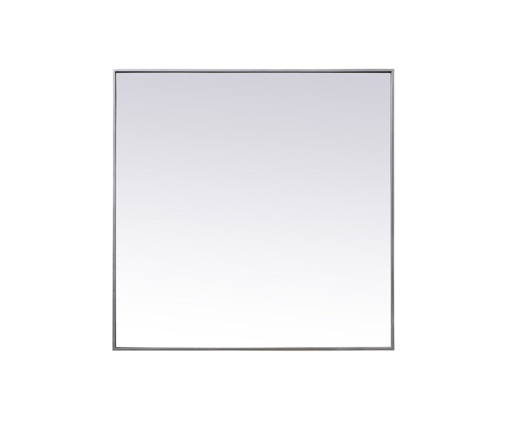 Metal Frame Square Mirror 42 Inch In Silver by Elegant Decor