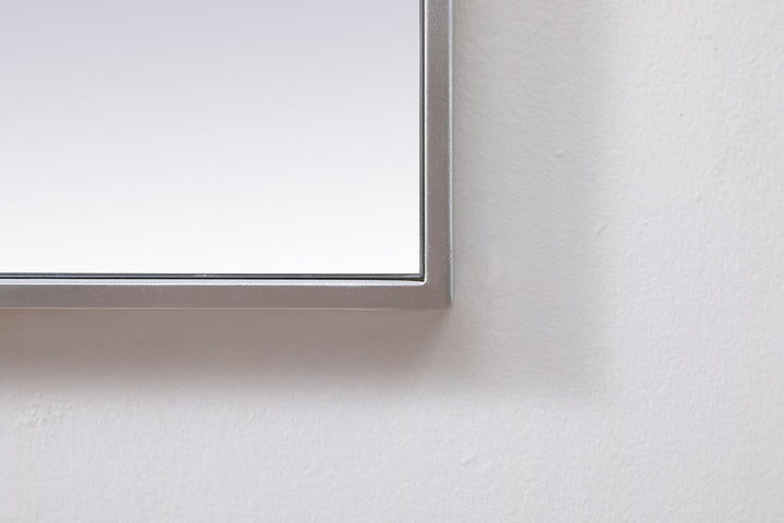 Metal Frame Square Mirror 42 Inch In Silver