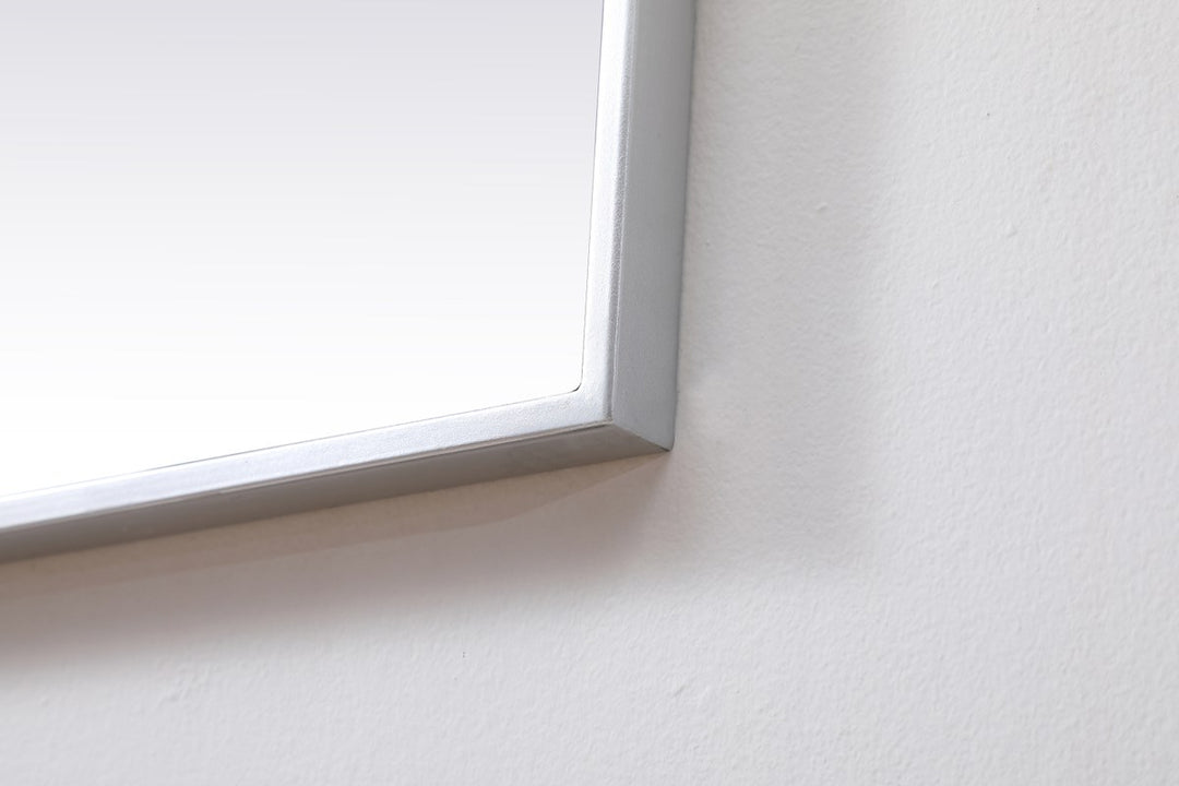 Metal Frame Square Mirror 42 Inch In Silver