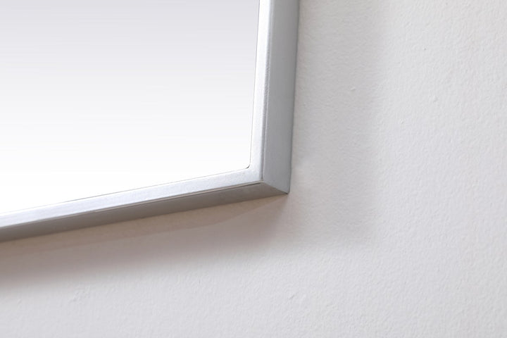 Metal Frame Square Mirror 42 Inch In Silver