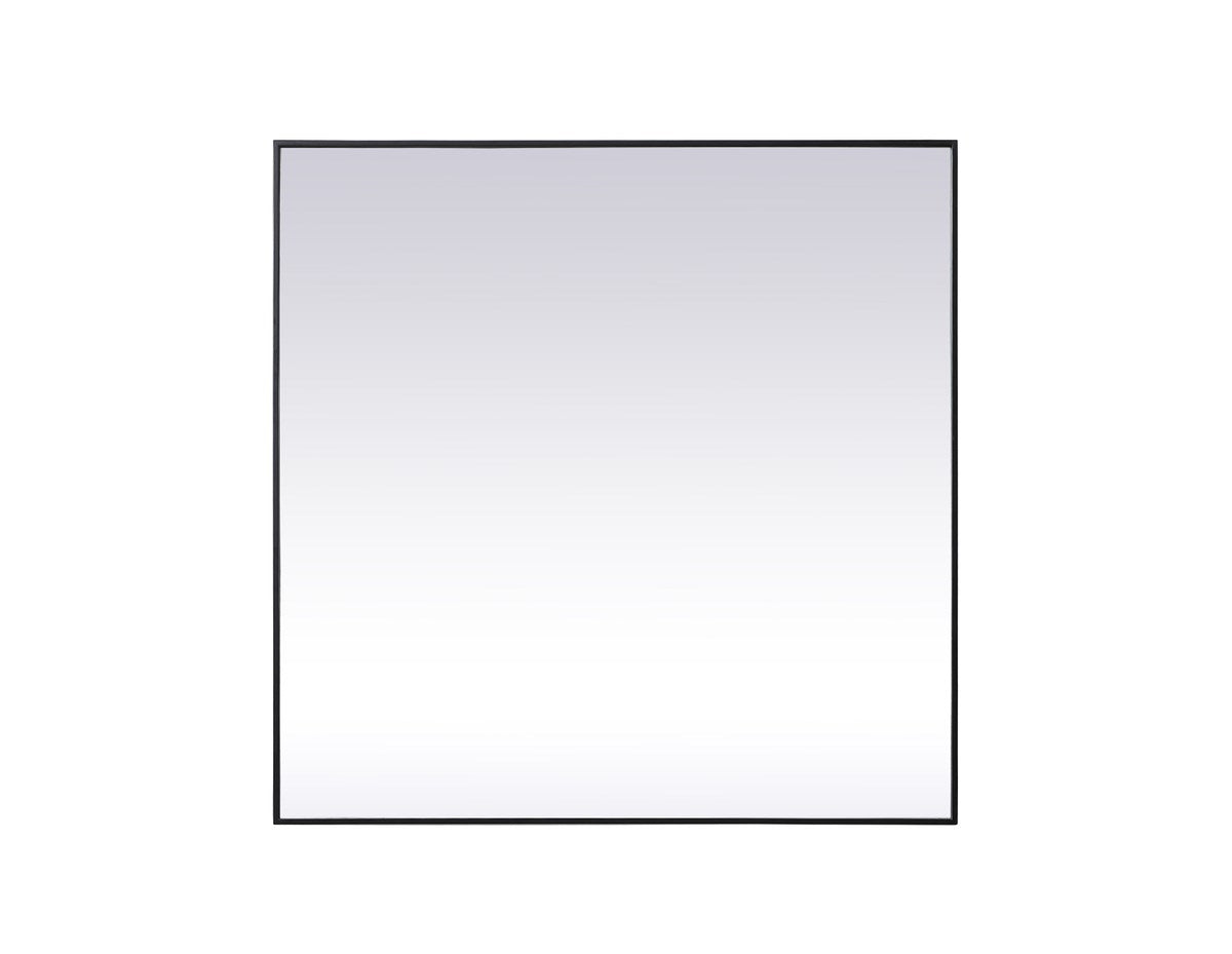 Metal Frame Square Mirror 48 Inch In Black by Elegant Decor